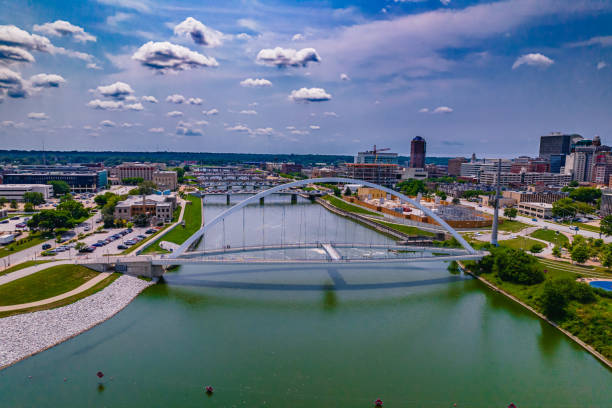 Drone view of downtown Iowa